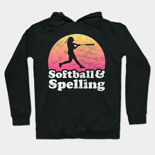 Softball and Spelling Gift for Softball Players Fans and Coaches Hoodie by JKFDesigns